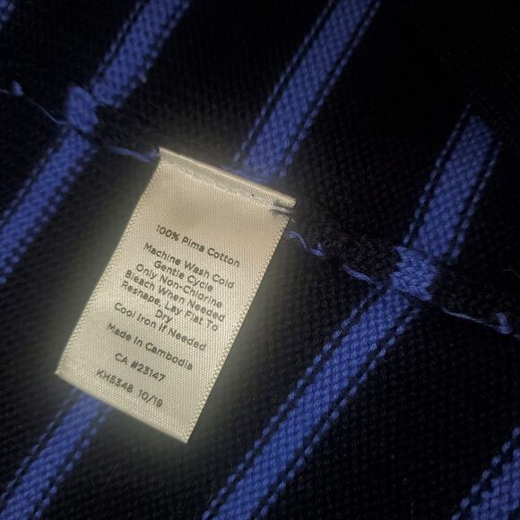 Talbots Size 1XP Petite Blue Striped Open Front Sweater Cardigan Pima Cotton - Picture 9 of 9